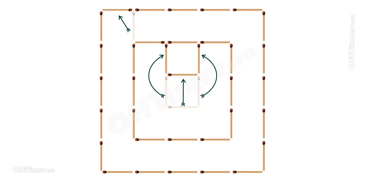 головоломка со спичками - спирали и квадраты - ответы