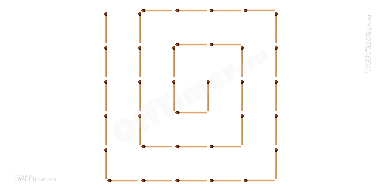головоломка со спичками: квадраты и спирали